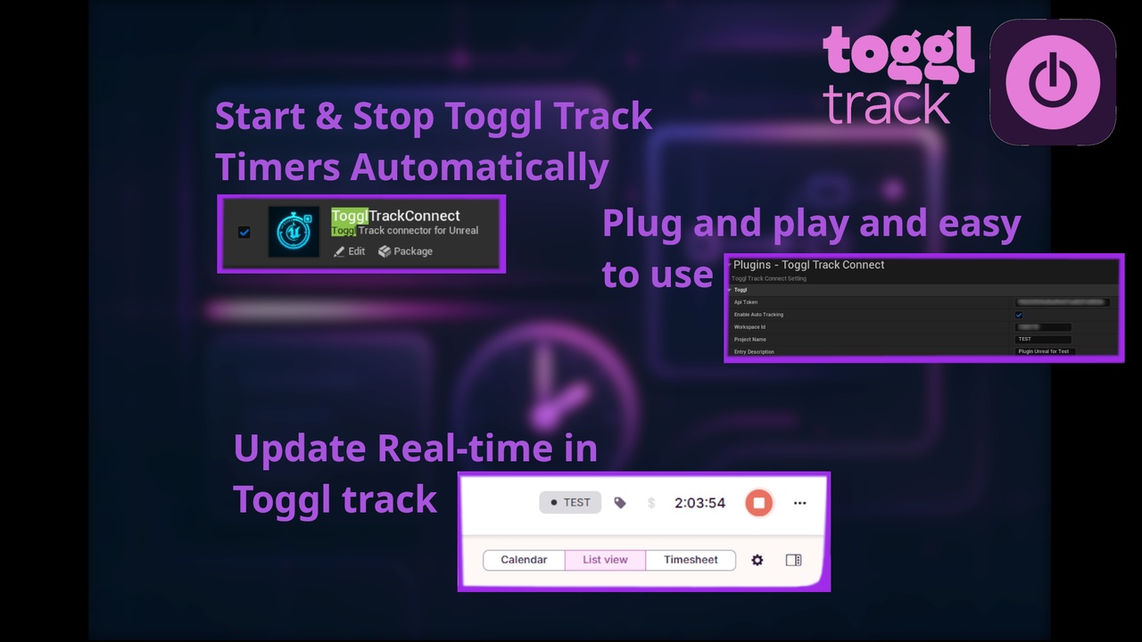 Toggl Track Connect pour Unreal Engine
